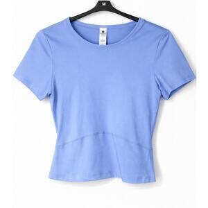 90 Degree by Reflex Blue Cropped Athletic Tee | Size Small | Workout Top